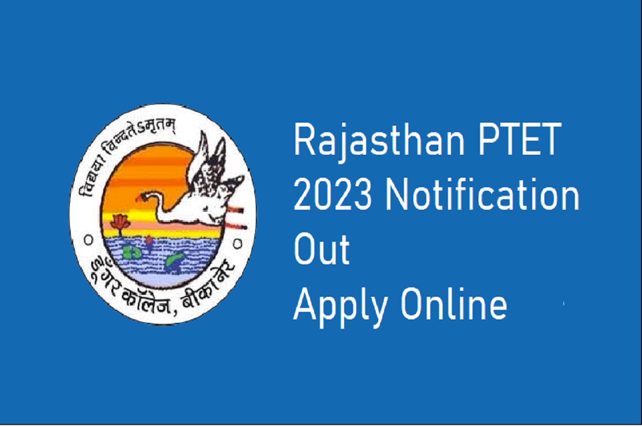 Rajasthan PTET 2023 Notification