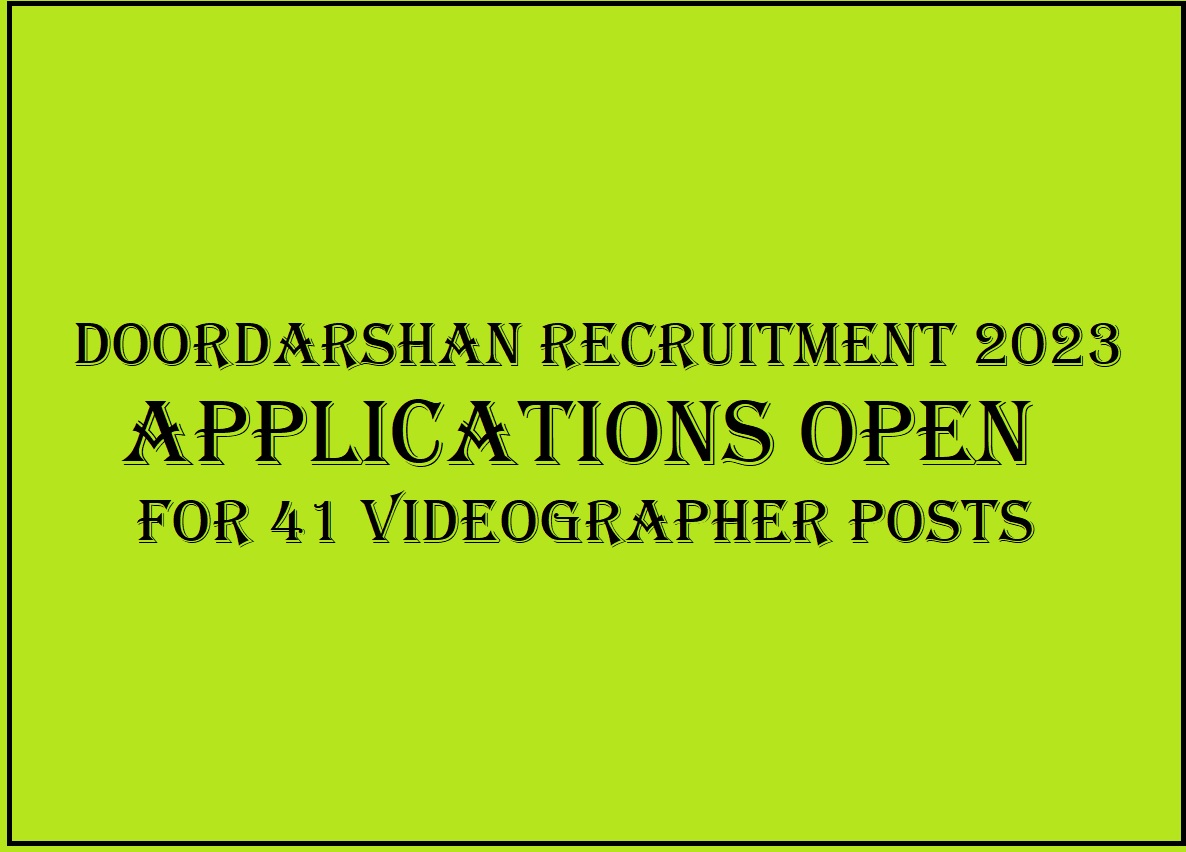 Doordarshan Recruitment 2023